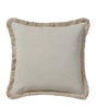 Stonewashed Linen Cushion Cover With Fringing - Natural
