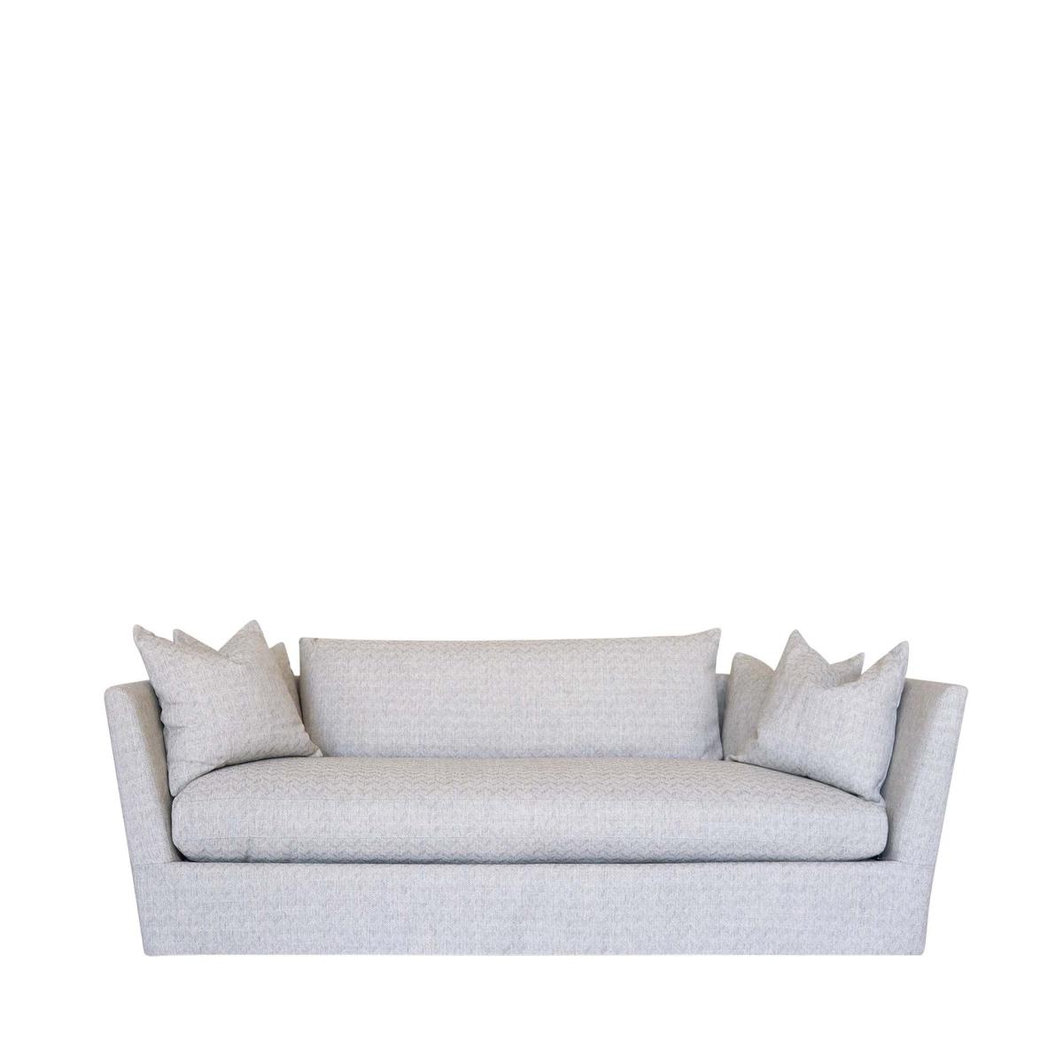 Oka Quentin 8' Herringbone Linen Sofa - Oatmeal In Gray
