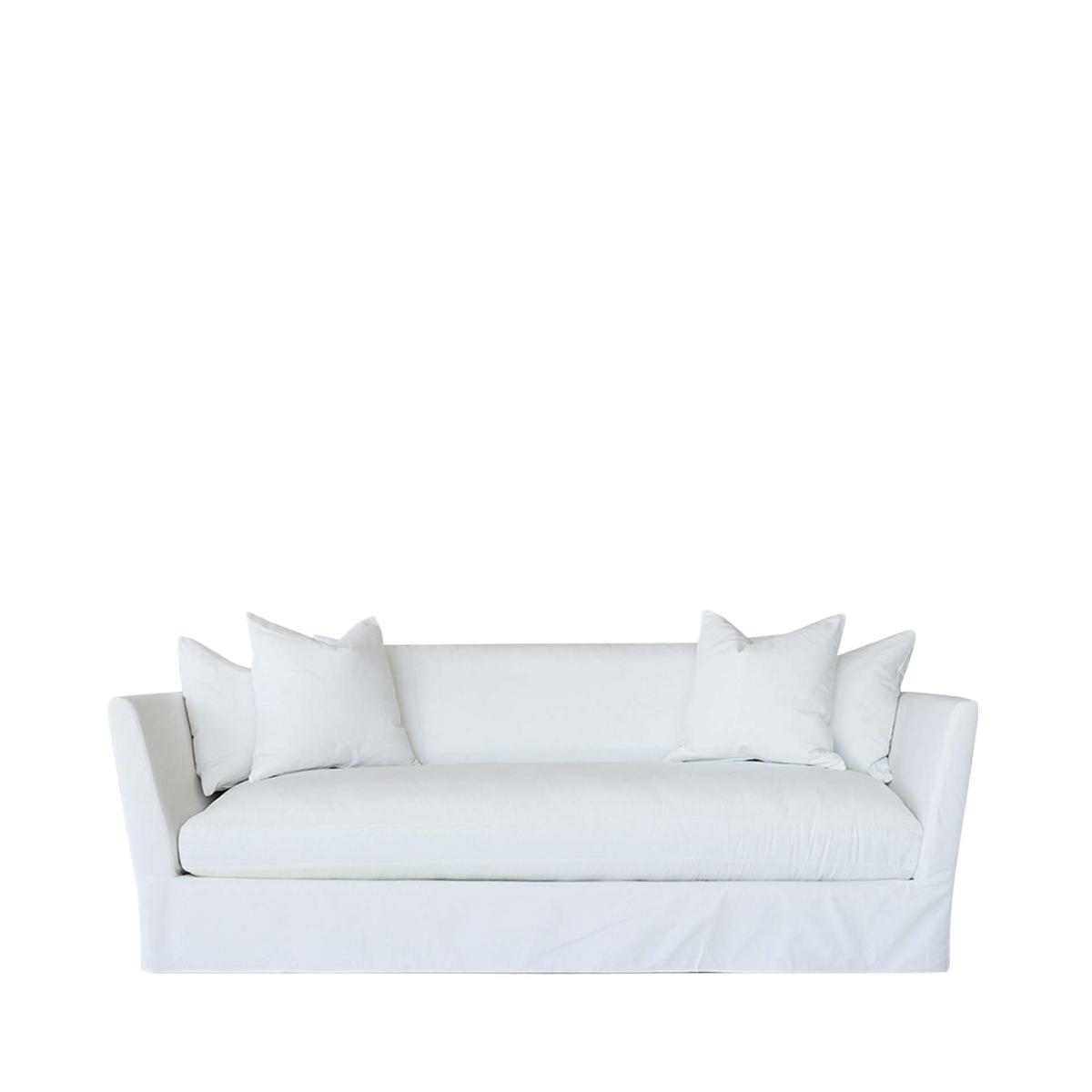 Oka Quentin 8' Linen Sofa - White