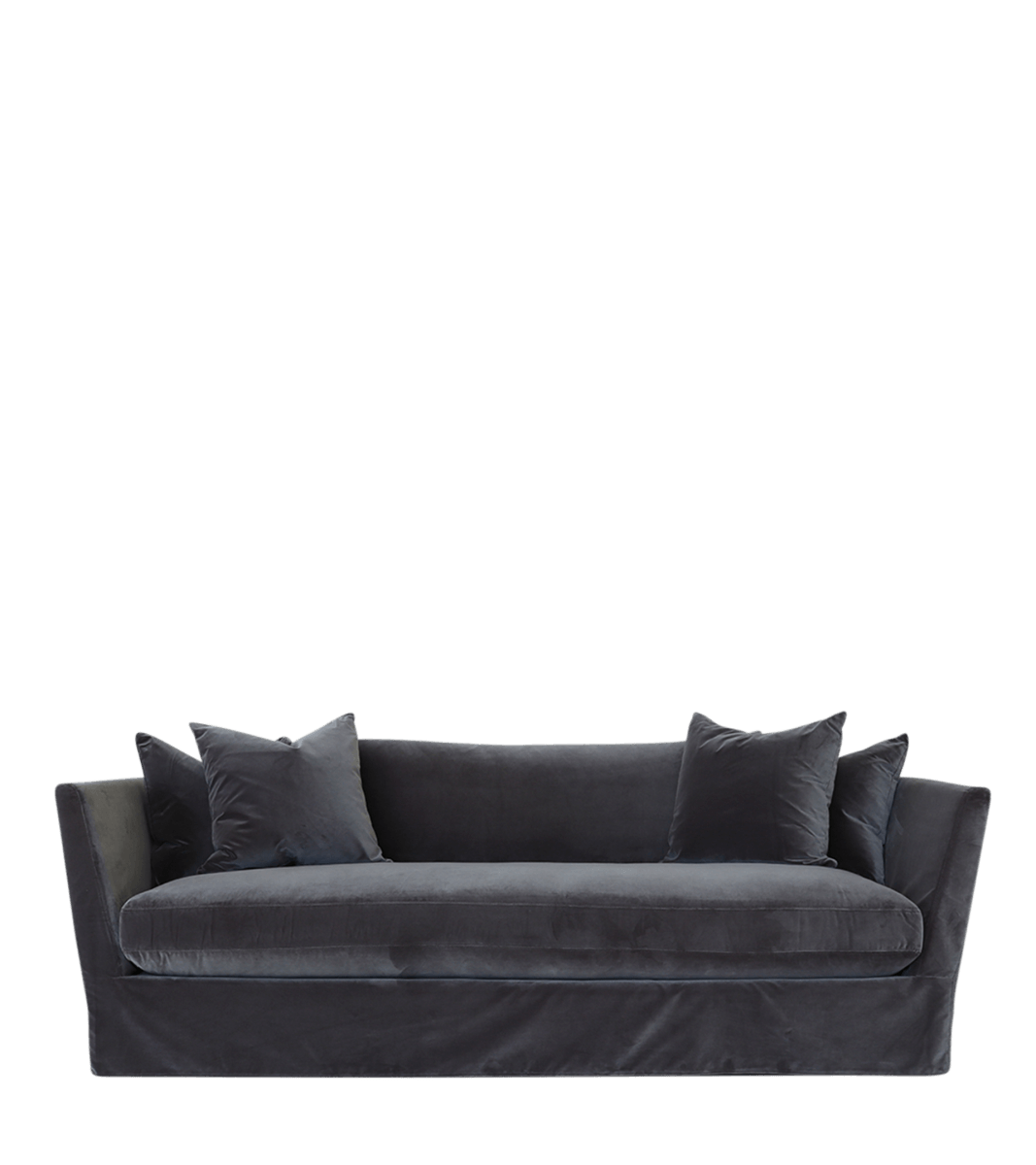 Oka Quentin 8' Velvet Sofa - Charcoal In Gray