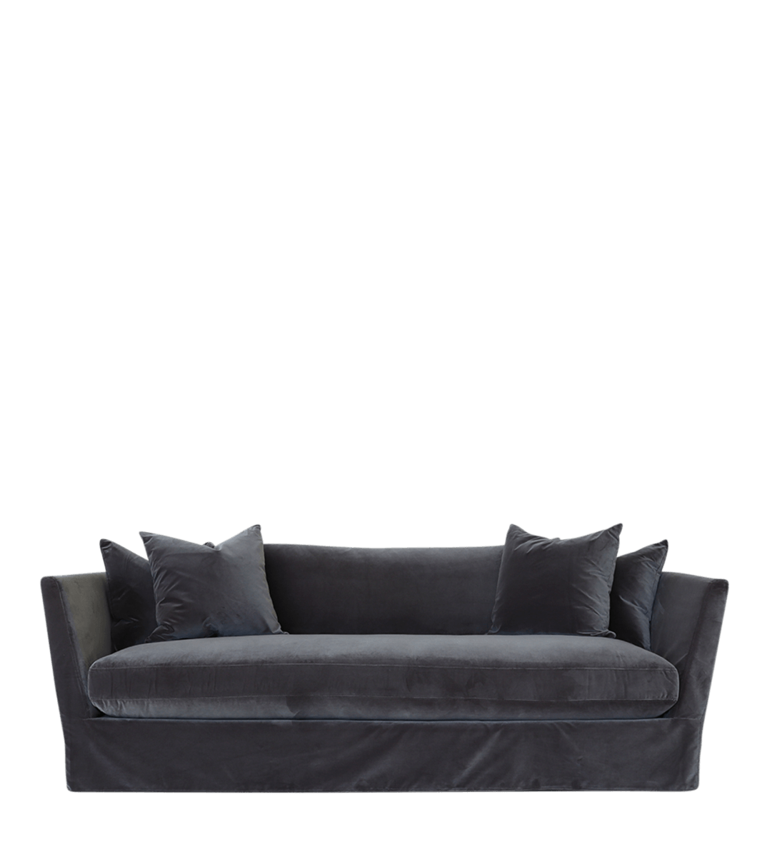 Oka Quentin 8' Velvet Sofa - Charcoal