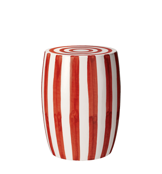 Rander Ceramic Stool - Red/White