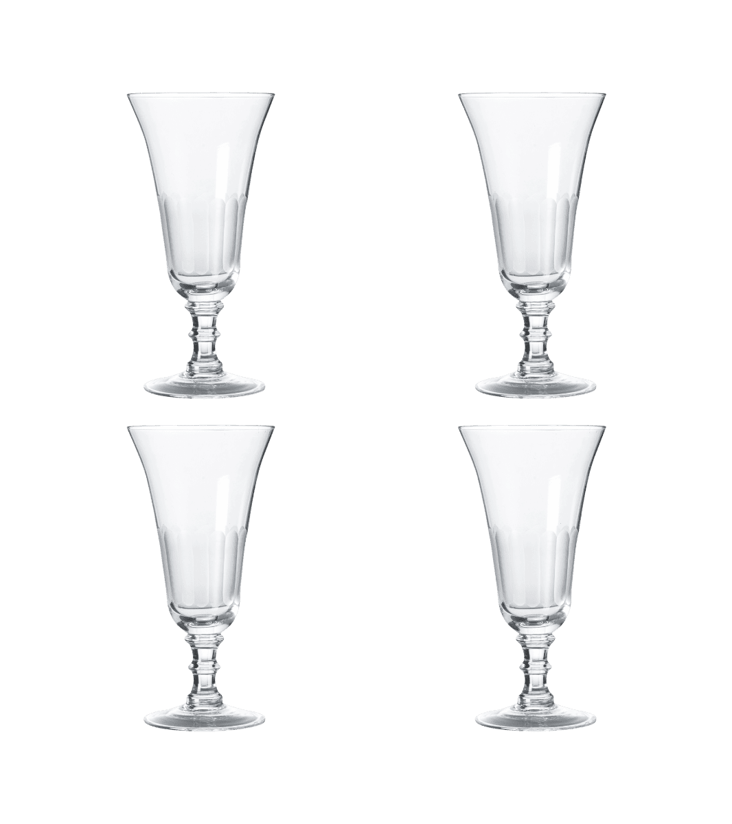 Set of Four Ranelagh Champagne Flutes - Clear