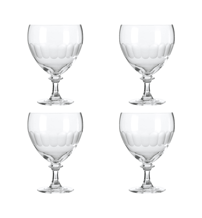 Set of Four Large Ranelagh  Wine Goblets - Clear