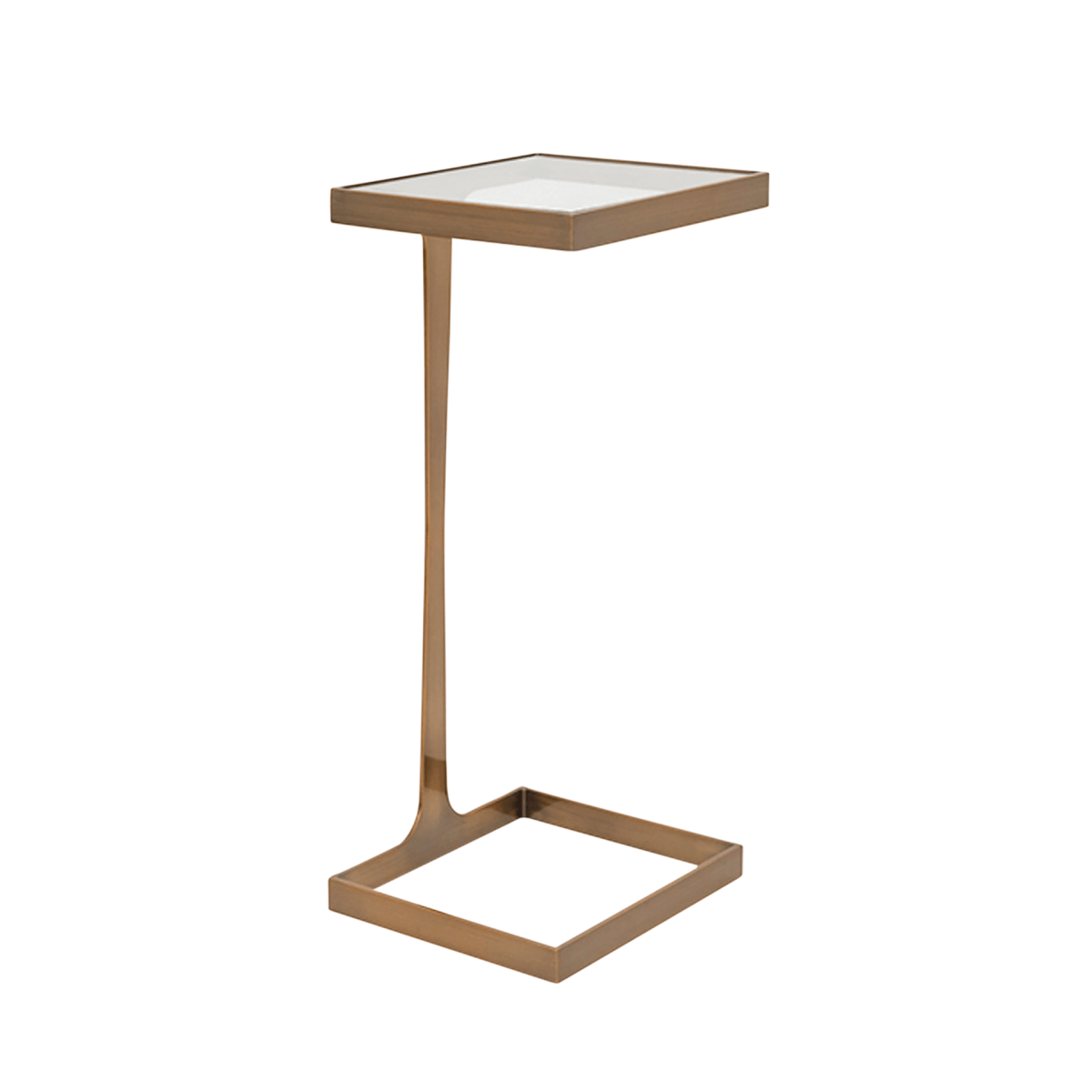 Oka Raya Side Table - Antique Brass In Brown