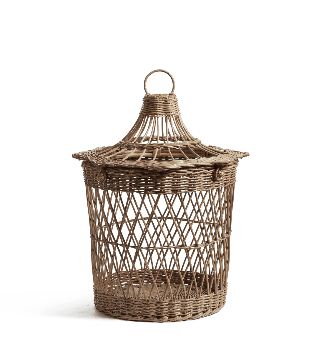 Rodin Rattan Lantern Vintage Grey