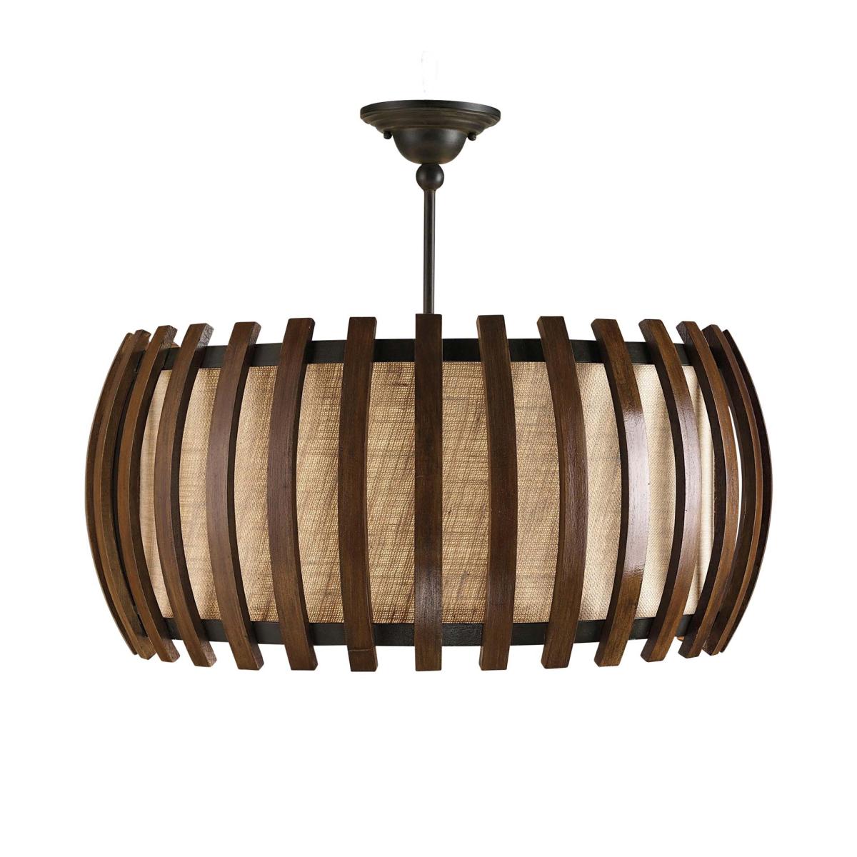 Oka Sawyer Pendant Lamp - Polished Wood In Brown