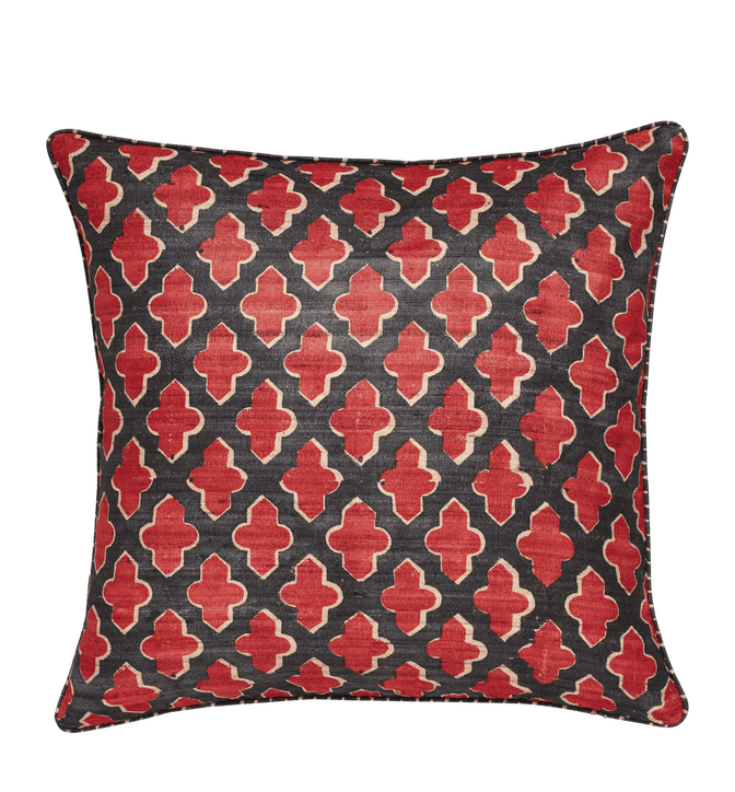 Serigraph Reversible Pillow Cover - Red / Black