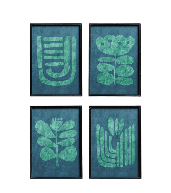 Set of Four Eferi Prints - Forest Green