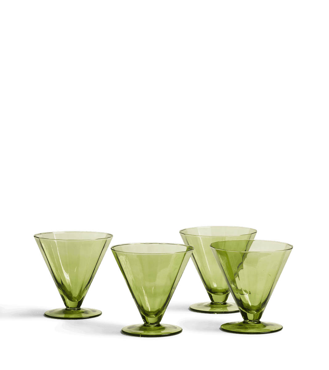 Set of Four Fitzgerald Large Wine Glasses - Lime Green