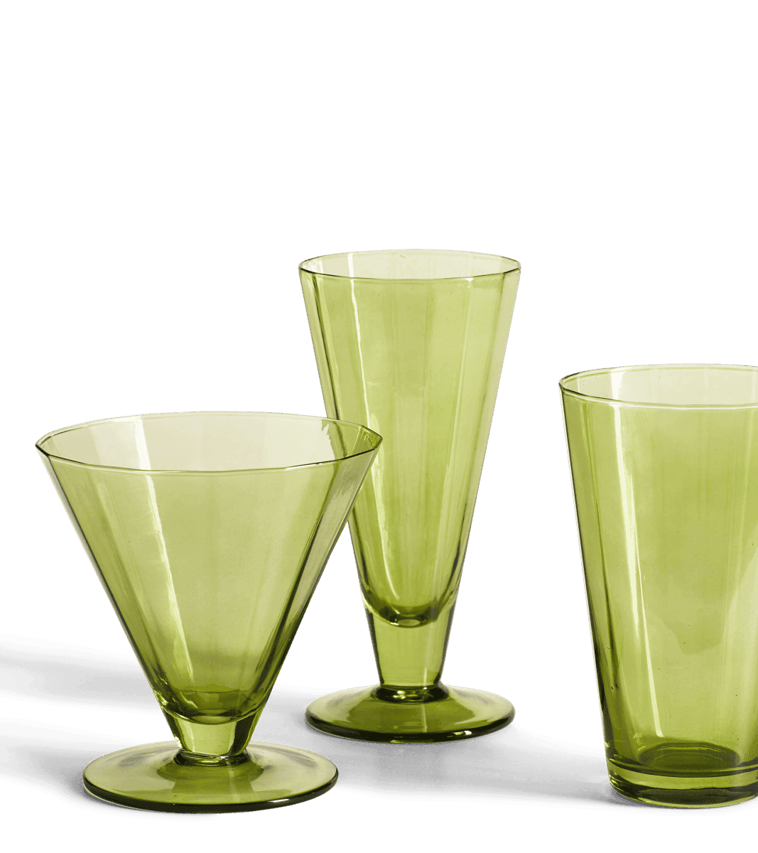 Set of Four Fitzgerald Large Wine Glasses - Lime Green