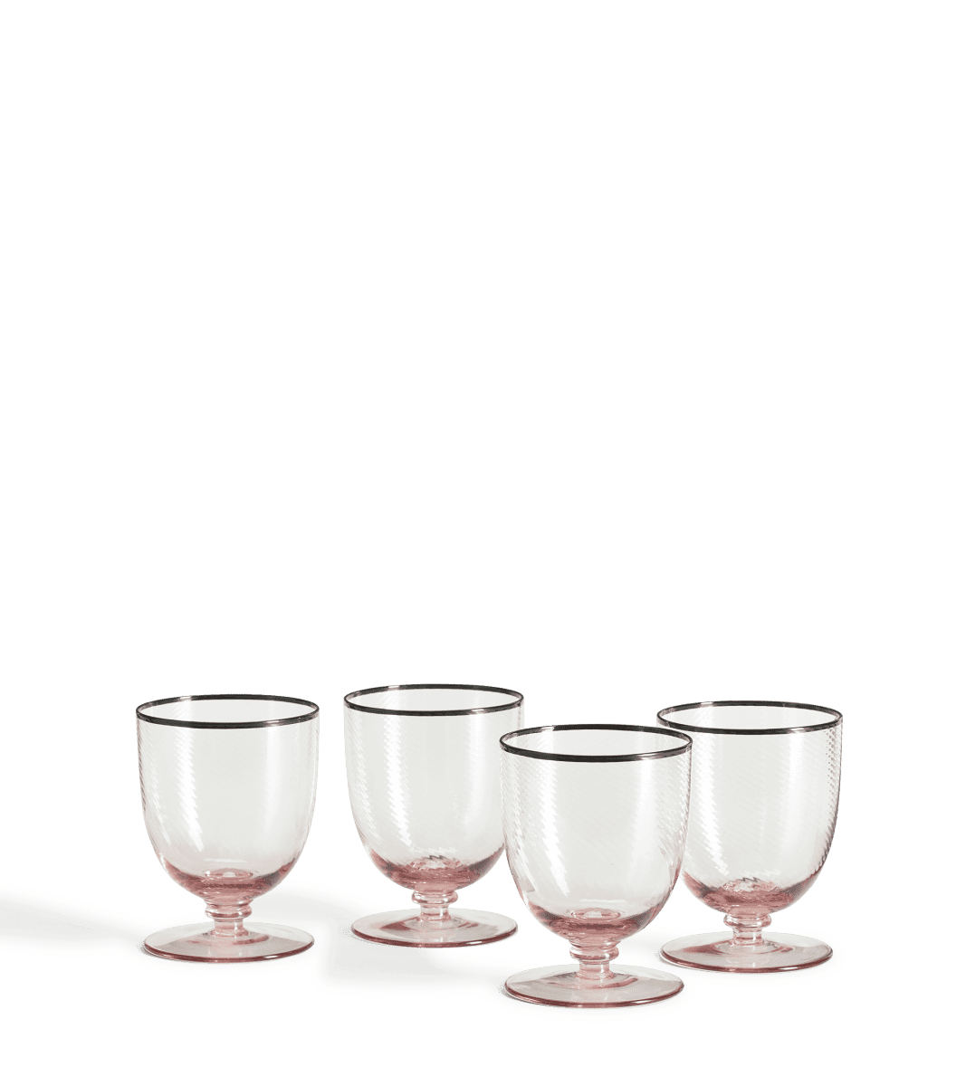 Ribbed Short Drinking Glasses (Set of 4)