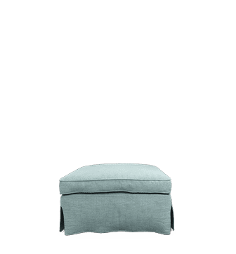 Linen Loose Cover for Fanshawe Rectangular Footstool – Aqua