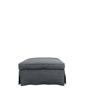 Linen Loose Cover for Fanshawe Square Footstool – Pewter