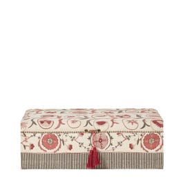 Sheki Floral Upholstered Storage Ottoman | OKA Sheki Floral Upholstered Storage Ottoman | OKA