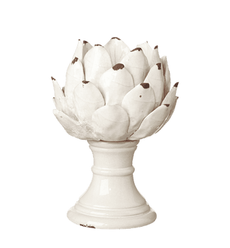 Small Cardoon Candle Holder - White