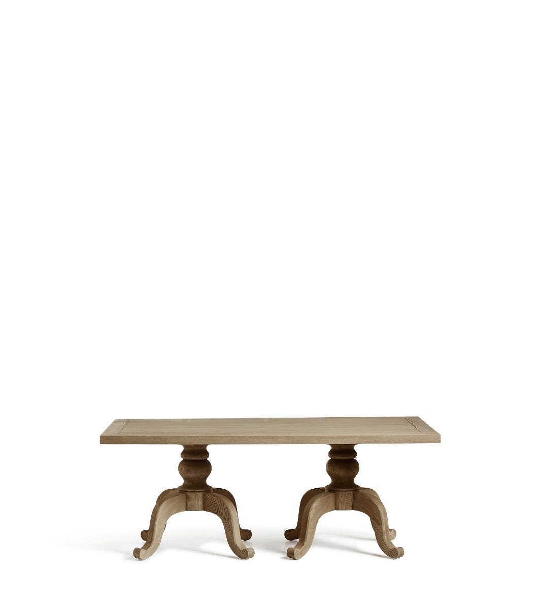 Small Rectangular Arthur Wood Dining Table - Weathered Oak | OKA Small Rectangular Arthur Wood Dining Table - Weathered Oak | OKA