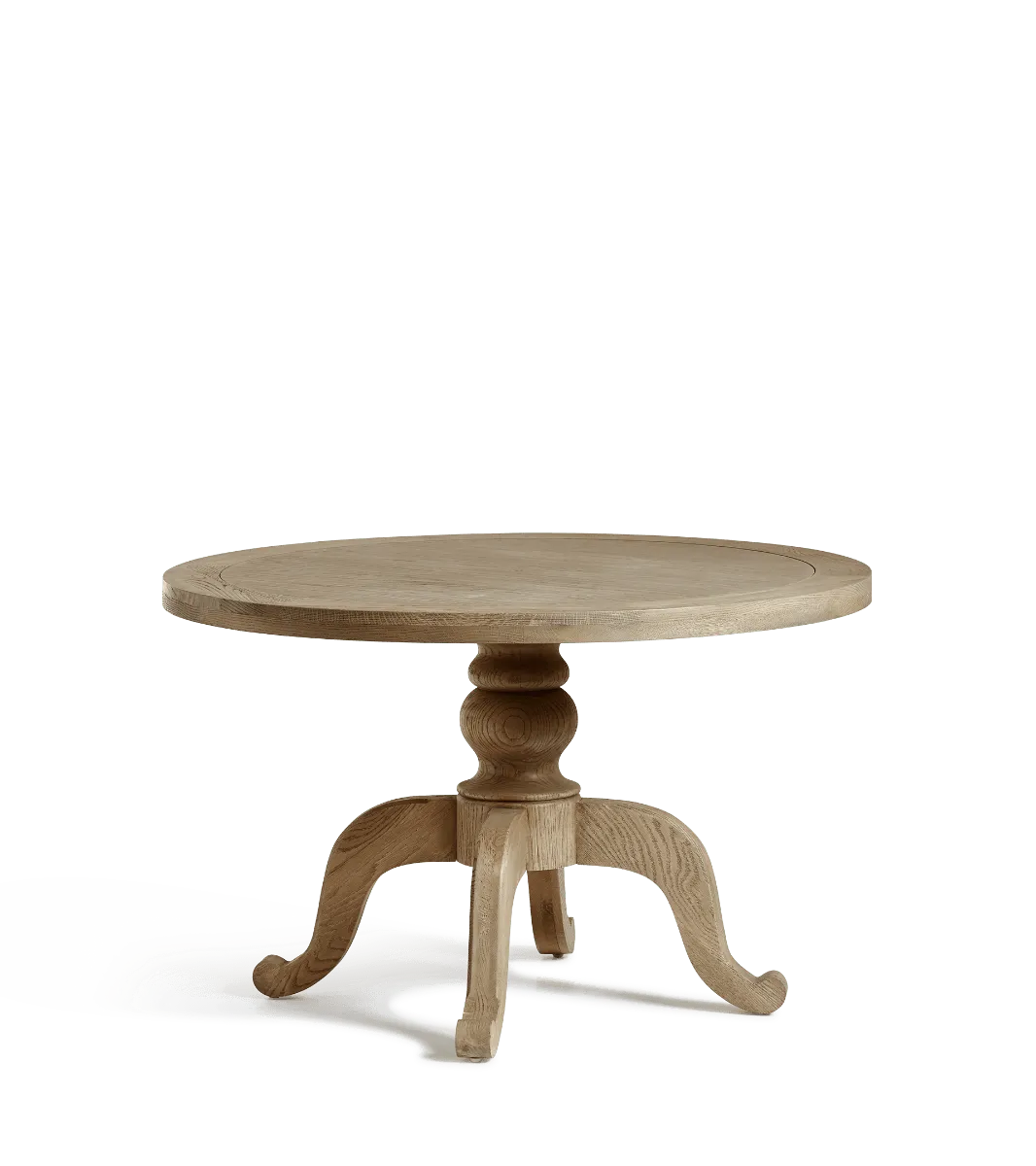 Small Round Arthur Wood Dining Table Weathered Oak OKA