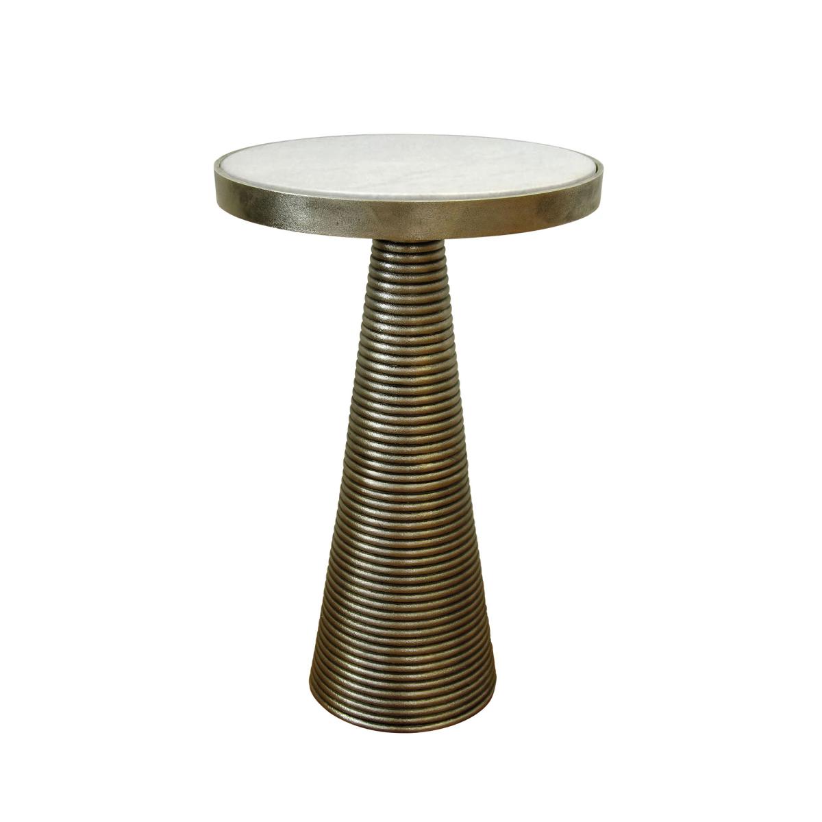 Oka Spruce Side Table - Antique Brass In Green