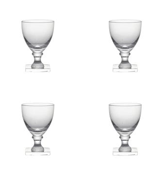Square-Based Crystal Glasses Small, Set of 4 - Clear 