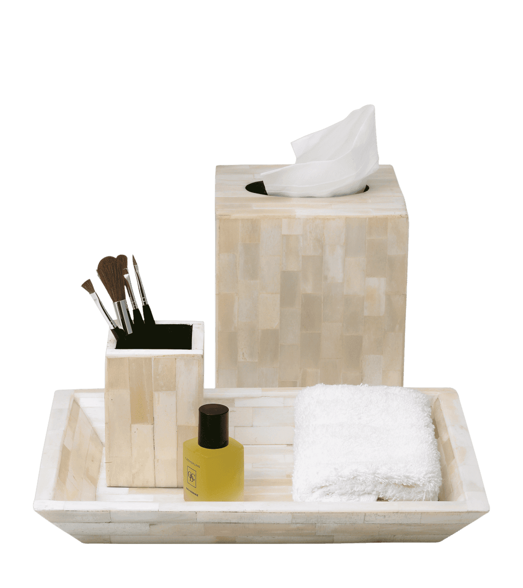 Square Tissue Box Cover - Bone