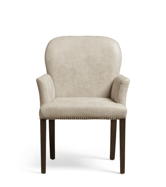 Stafford Chair with Arms - China Clay Leather