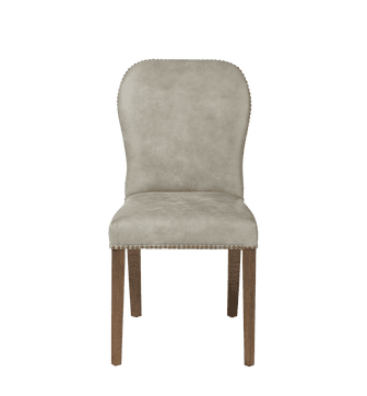 Stafford Leather Dining Chair - Ash Grey