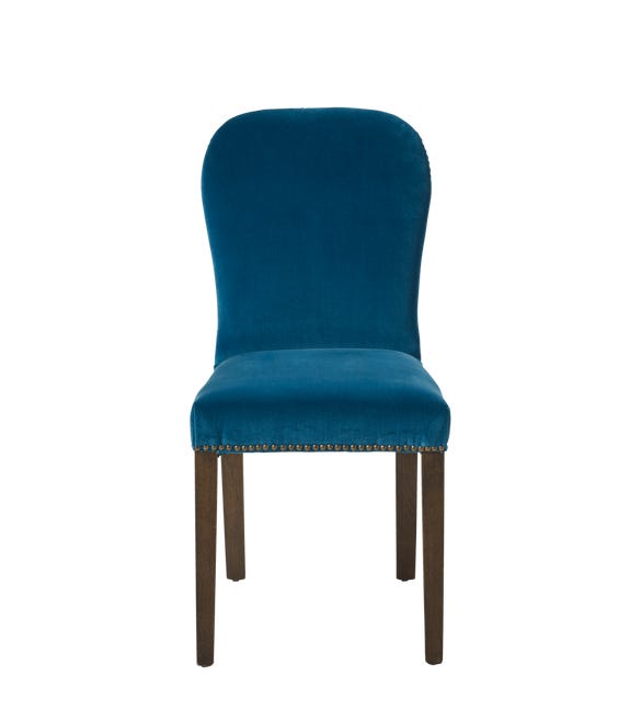 Stafford Velvet Dining Chair - Sea Blue