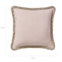 Stonewashed Linen Cushion Cover With Fringing (51cmSq ) - Dusty Rose