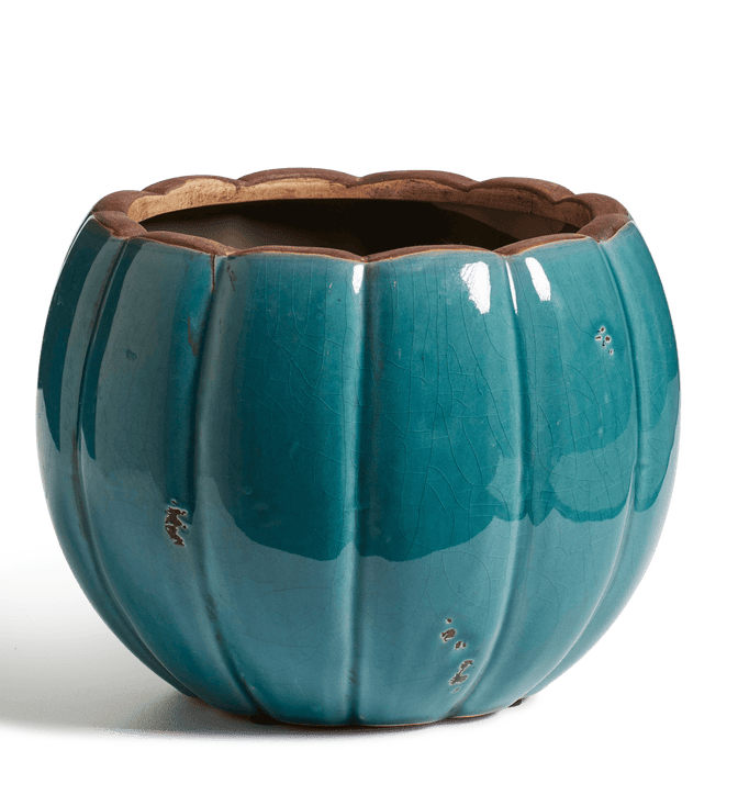 Tall Kolokythi Decorative Bowl - Aruba Blue