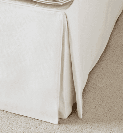 Bed Valance 100% Linen, Super King - Off-White