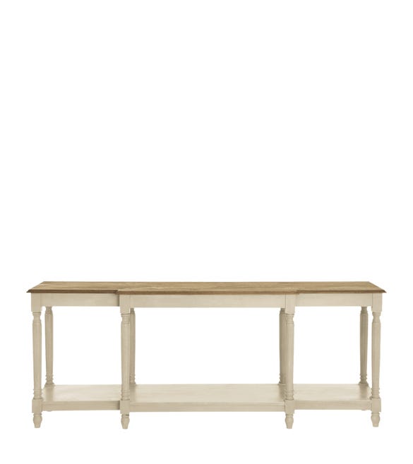 Upton Weathered Oak Top Console Table - Wood