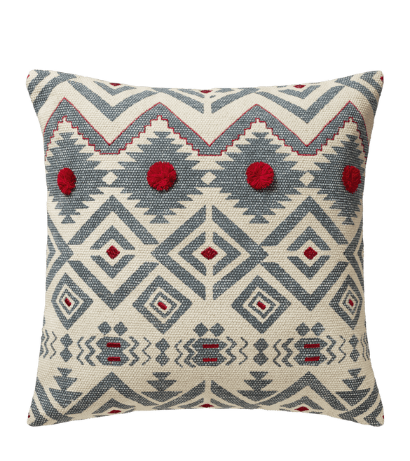 Yuma Cushion Cover, Large - Blue/Red